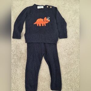 Old Navy Blue Dinosaur Toddler Sweater Outfit